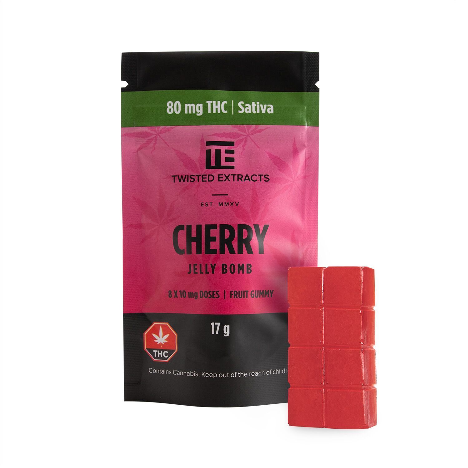 Twisted Extracts Jelly Bomb - Cherry Sativa 80mg