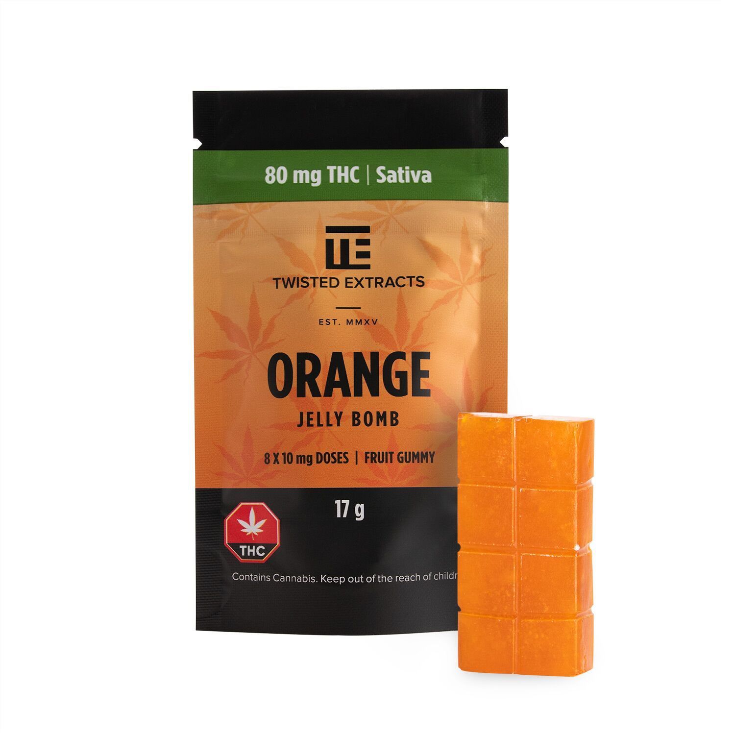 Twisted Extracts Jelly Bomb - Orange Sativa 80mg